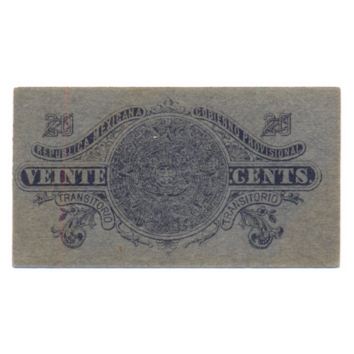 Billete Gobierno Provisional Mexico 20 Centavos de 1914  - Numisfila