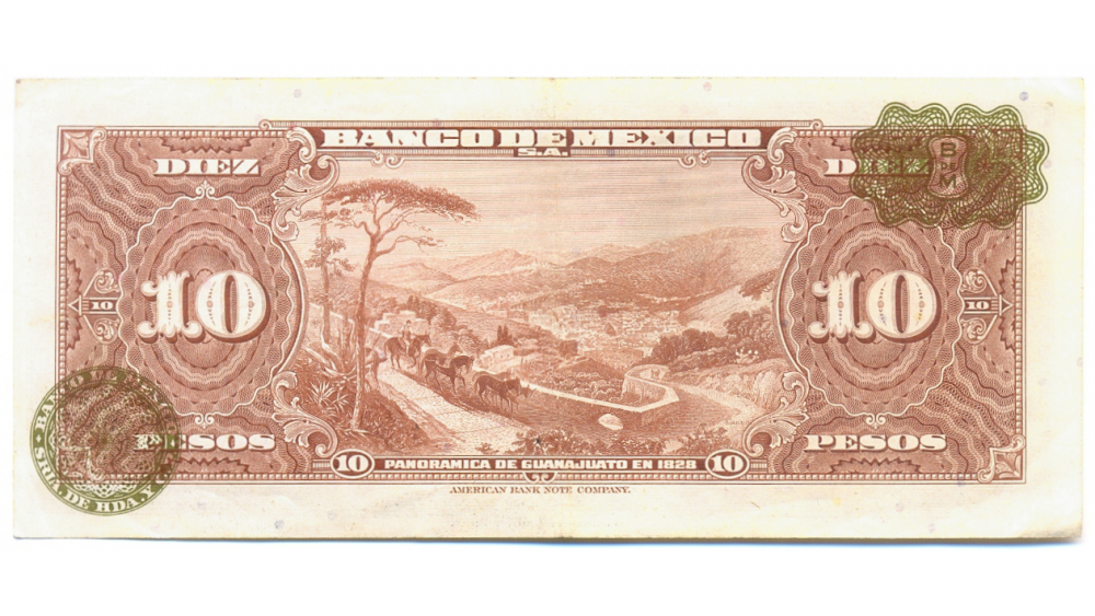 Billete Mexico 10 Pesos 1961  - Numisfila
