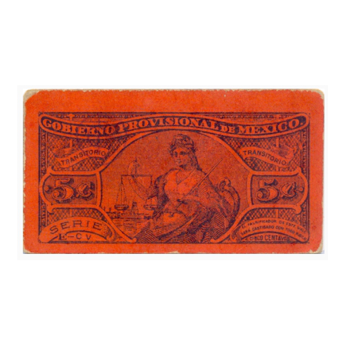 Billete Cartón México 5 Centavos 1914 Gobierno Provisional   - Numisfila