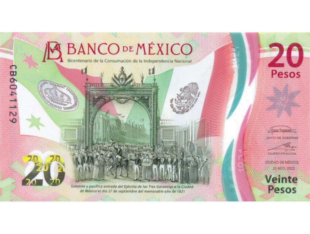 Billete Plástico Mexico 20 Pesos 2022 Conmemorativo  - Numisfila