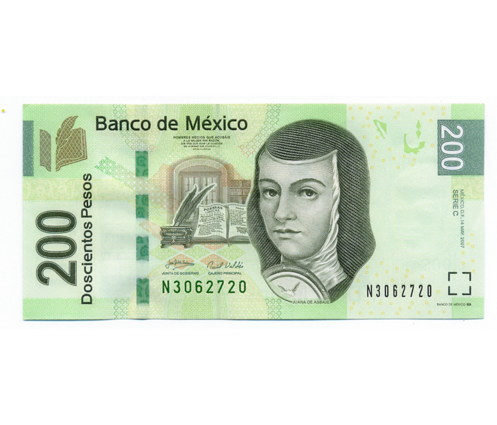 Billete México 200 Pesos 2007 Sor Juana Inés de la Cruz - Numisfila