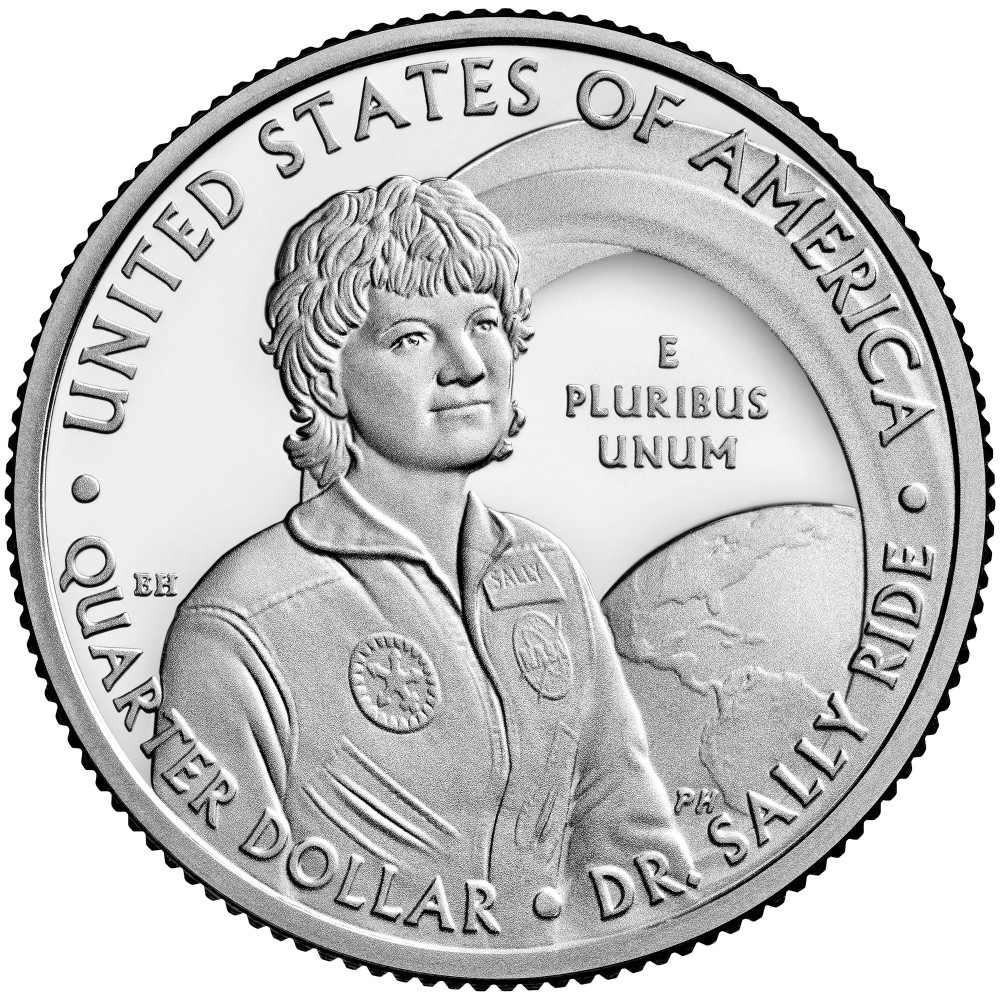 Moneda EE.UU. 25 Centavos 2022 D Edición Conmemorativa Mujeres Notables -  Dra. Sally Ride - Numisfila