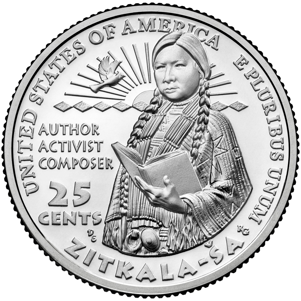 Moneda EE.UU. 25 Centavos 2024 D Edición Conmemorativa Mujeres Notables -  Zitkala-Ša - Numisfila