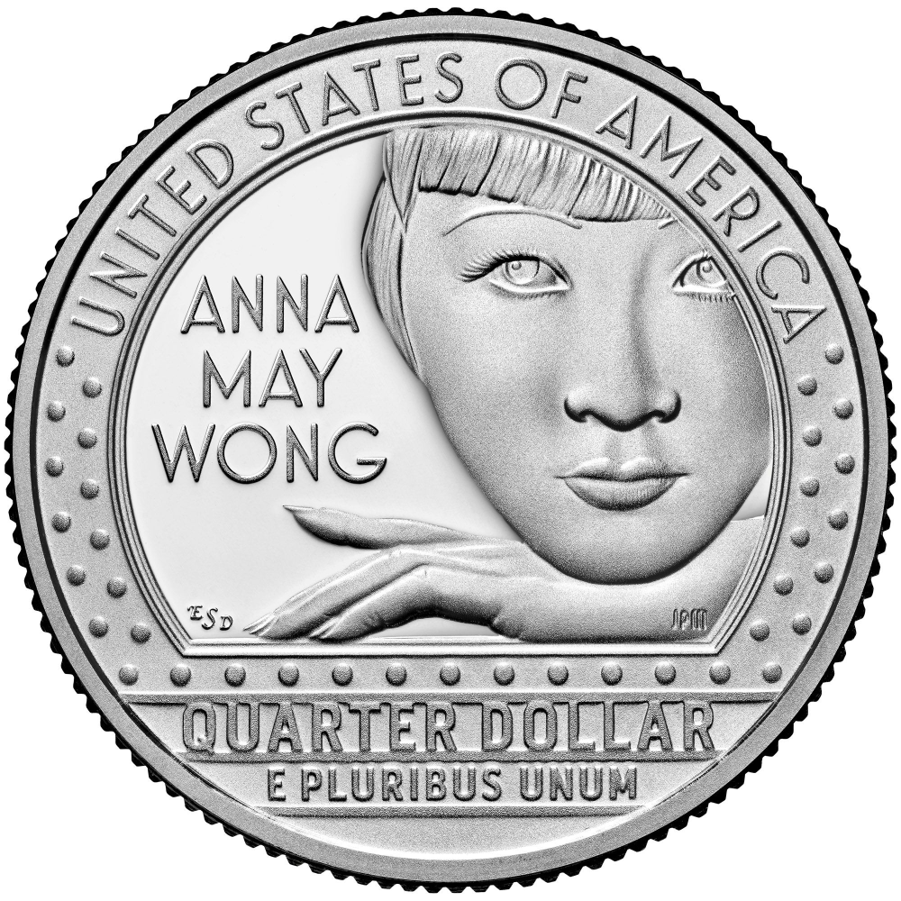 Moneda EE.UU. 25 Centavos 2022 D Edición Conmemorativa Mujeres Notables - Anna May Wong - Numisfila
