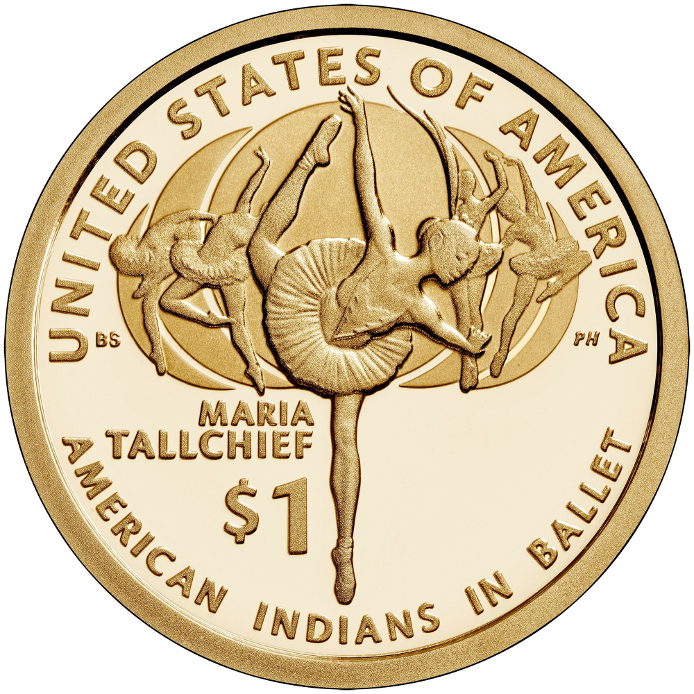 Monedas EE.UU 1 Dólar 2023 P Conmemorativa Dólar nativo americano - Indios americanos en ballet - Numisfila