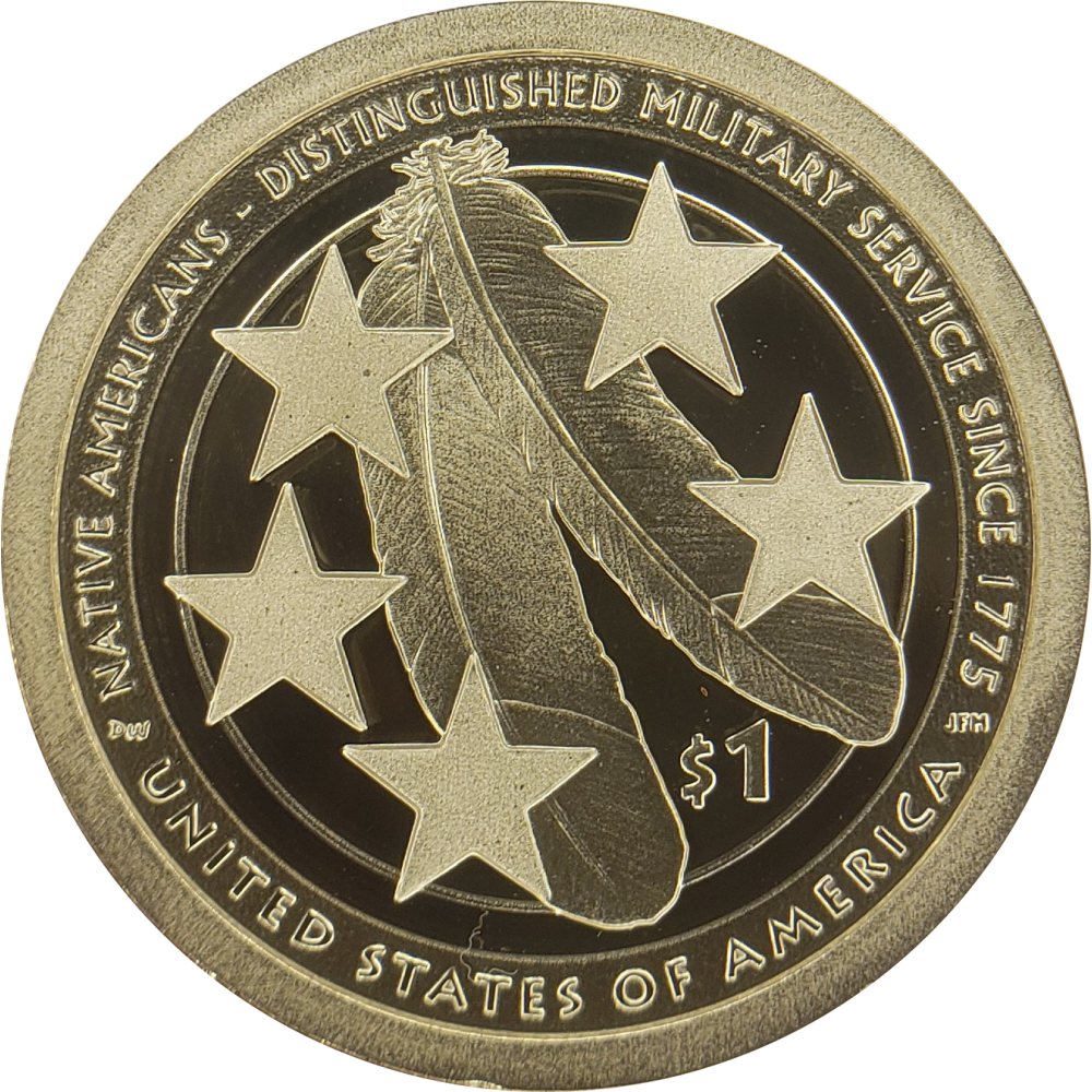 Monedas EE.UU 1 Dólar 2021 P Conmemorativa Dólar nativo americano - Nativos americanos en el ejército de EE. UU. - Numisfila