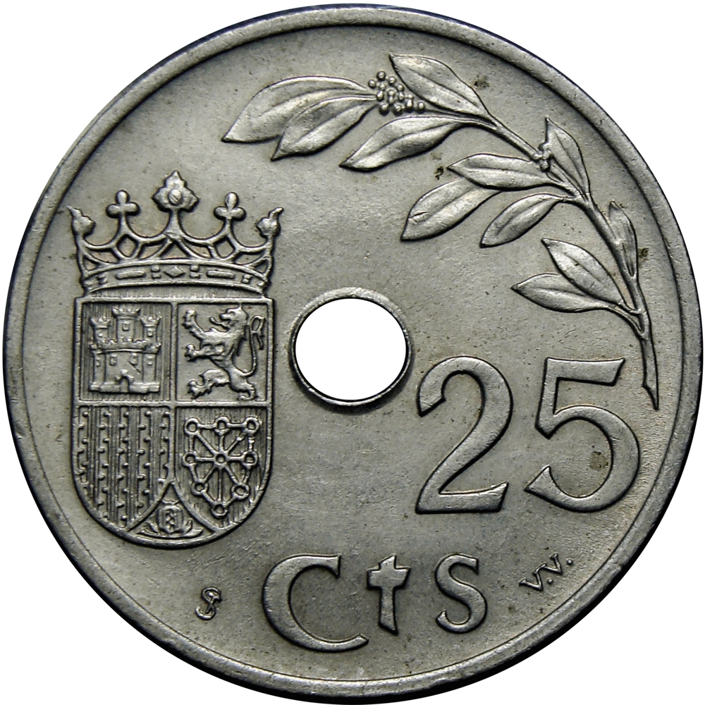 Moneda España 25 Centimos 1937 - Segunda Republica - Numisfila