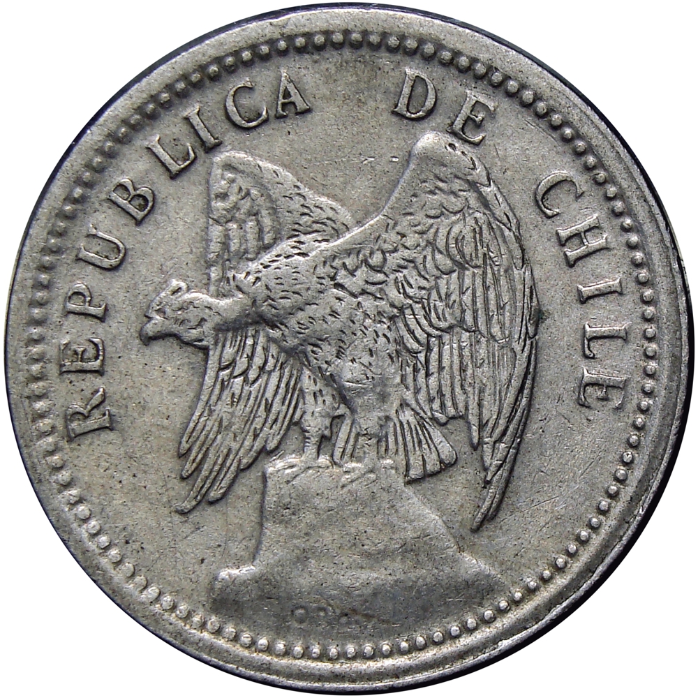 Moneda Chile 20 Centavos 1922 - 1940 - Condor  - Numisfila