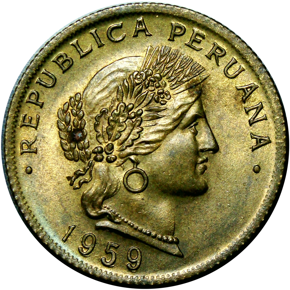 Moneda Peru 20 Centavos 1951 / 1965  - Numisfila