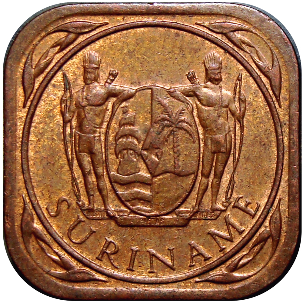 Moneda Surinam 5 Centavos 2012 - 2014 - Cuadrada - Numisfila