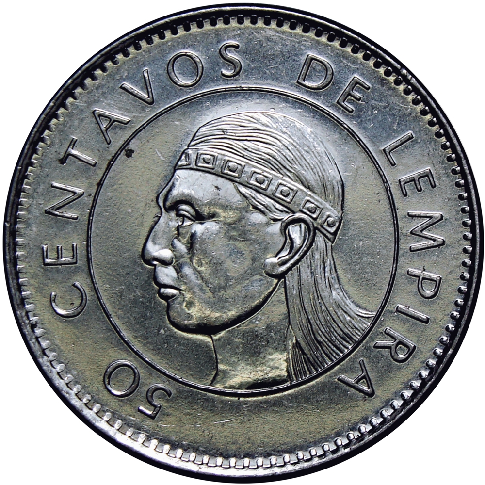 Moneda Honduras 50 Centavos 2005 - Cacique Lempira - Numisfila