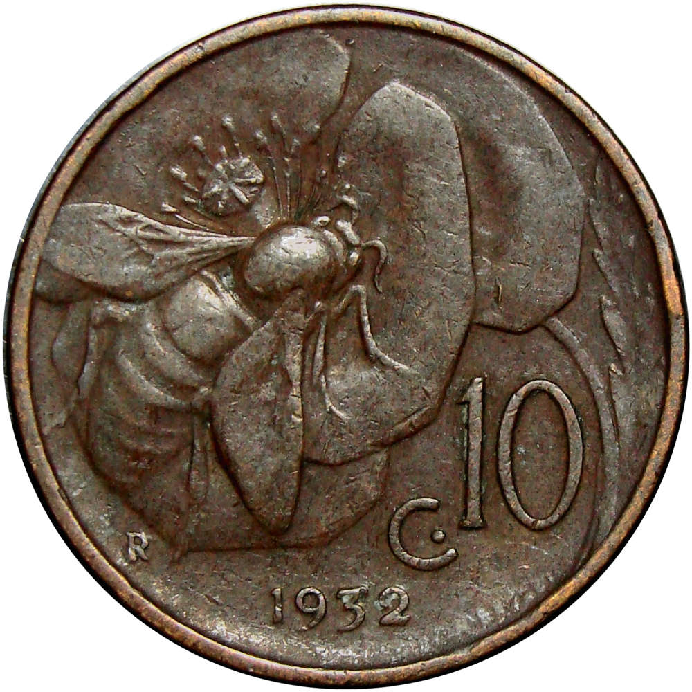 Moneda Italia 10 Centesimi 1920 - 1932 | Rey Vittorio Emanuele III - Numisfila