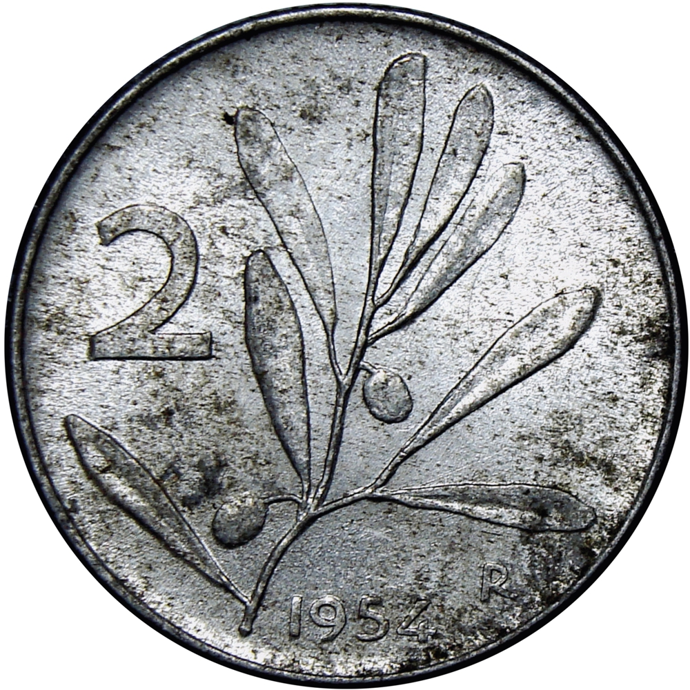 Moneda Italia 2 Liras 1953 - 1957 - Abeja Mielera - Numisfila