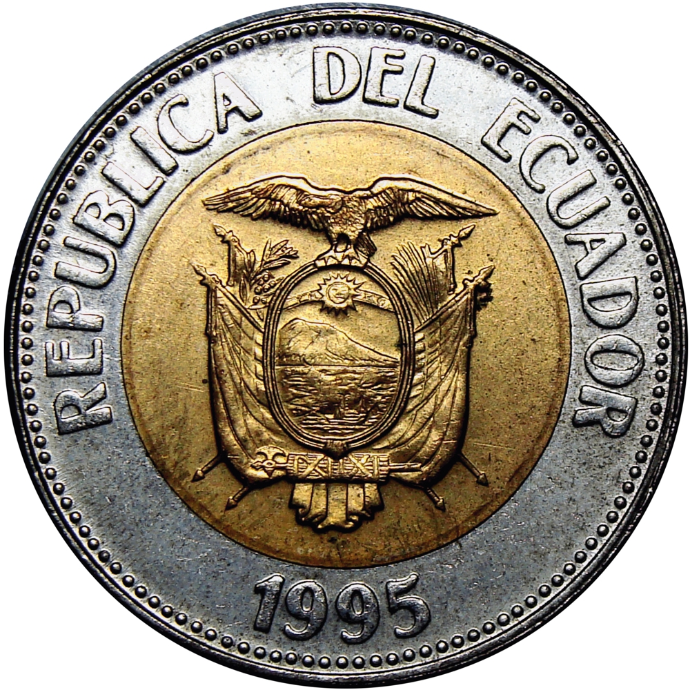 Moneda Ecuador 100 Sucres 1995 - Bimetálica - Bicentenario Natalicio Antonio José de Sucre  - Numisfila