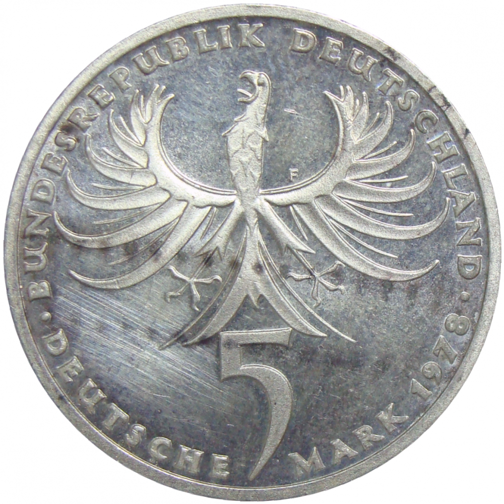 Moneda Alemania 5 Marcos 1978 Nacimiento J. Balthasar Neumann  - Numisfila