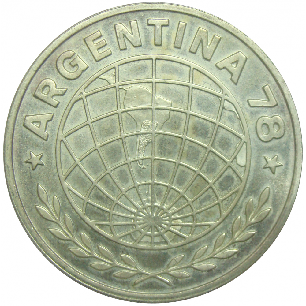 Moneda Plata Argentina 3000 Pesos 1978 Copa Futbol  - Numisfila