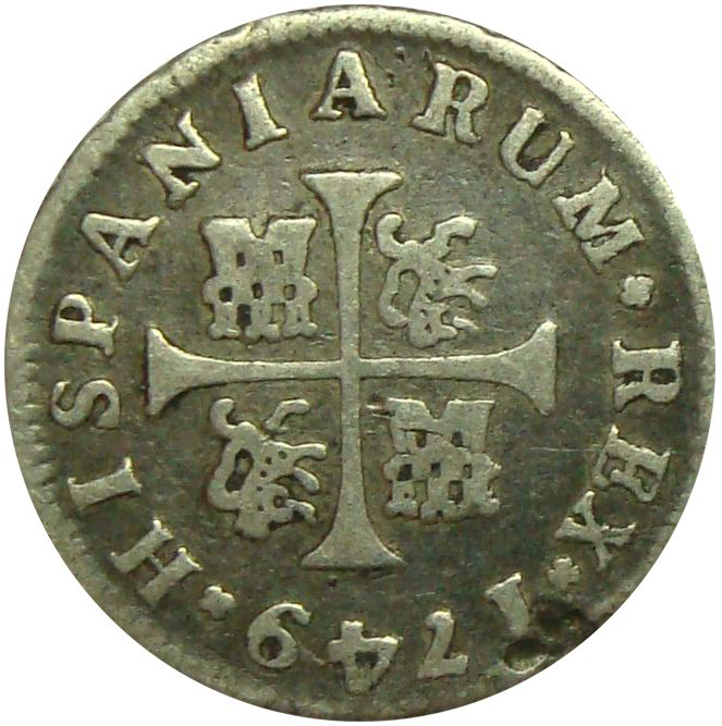 Moneda Plata España ½ Real 1749 Madrid JB Fernando VI  - Numisfila