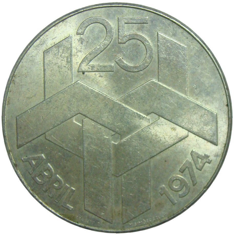 Moneda Plata Portugal 250 Escudos 1976 Revolucion de Loa Claveles  - Numisfila