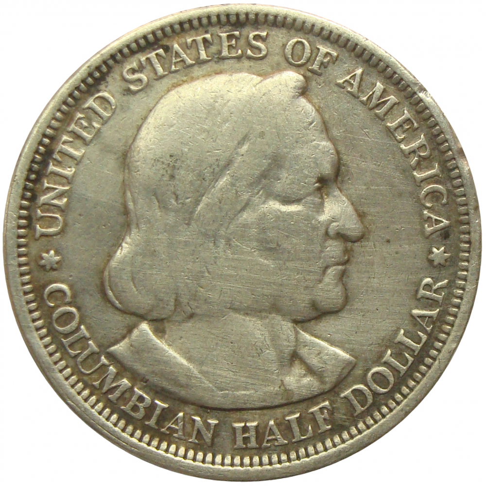 Moneda Plata E.E.U.U. ½ Dólar 1893 Exposicion Mundial Colombina  - Numisfila