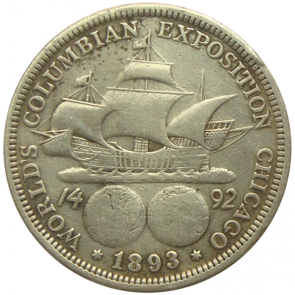 Moneda Plata E.E.U.U. ½ Dólar 1893 Exposicion Mundial Colombina  - Numisfila