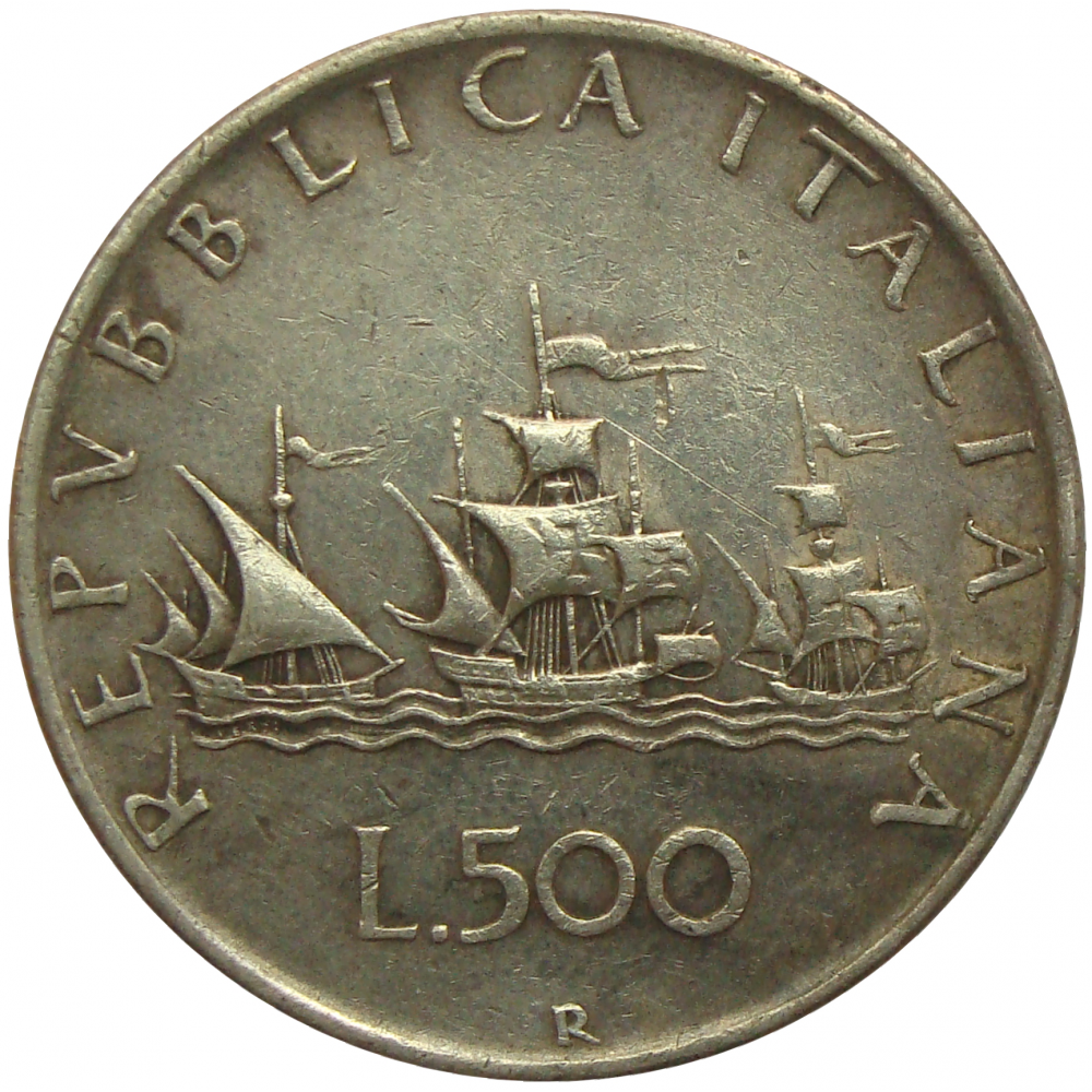 Moneda Plata Italia 500 Liras 1958  - Numisfila