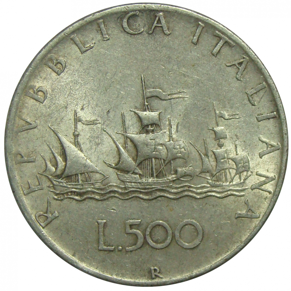 Moneda de Plata Italia 500 Liras 1958  - Numisfila