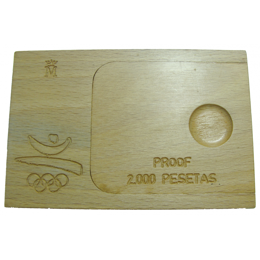 Moneda Plata España 2000 Pesetas 1990 Barcelona 1992 Estuche original con Certificado  - Numisfila
