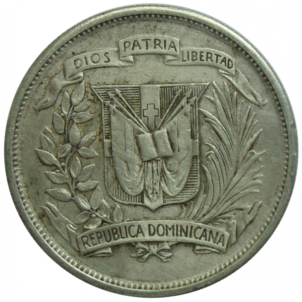 Moneda Plata Rep Dominicana ½ Peso 1952  - Numisfila
