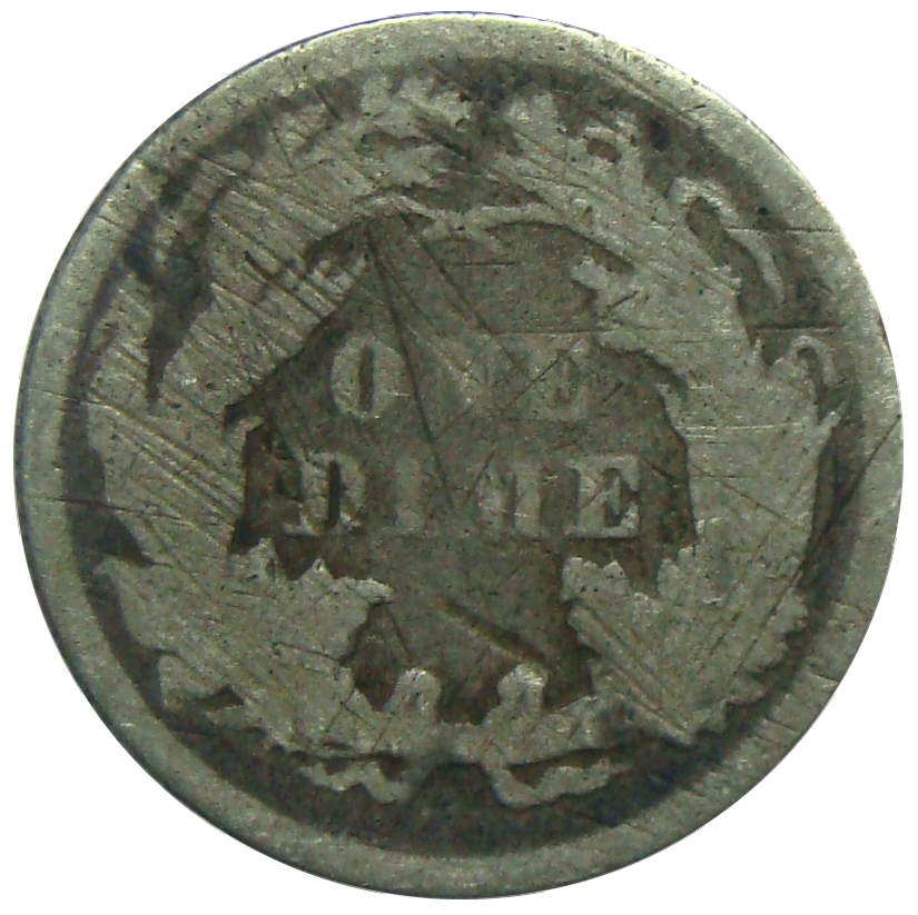 Moneda Plata Estados Unidos 1 Dime 1873  - Numisfila