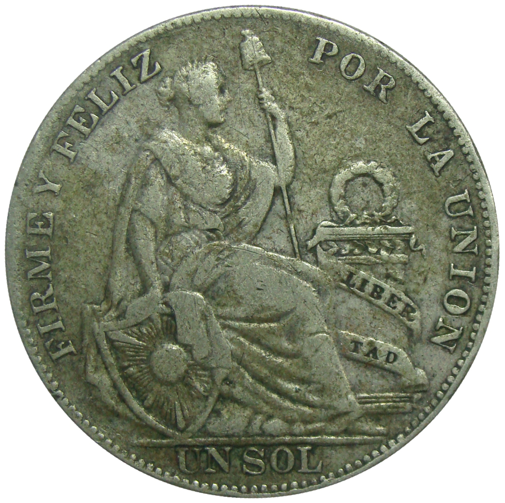 Moneda Plata Peru 1 Sol de 1934 Libertad - Numisfila