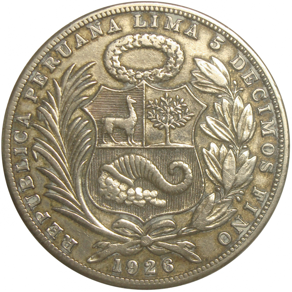 Perú Moneda de Plata 1 Sol 1926 Libertad  - Numisfila