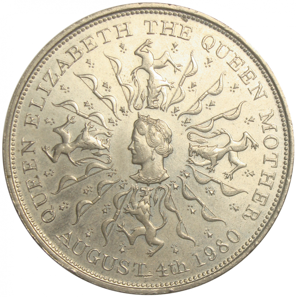 Moneda Gran Bretaña 80 Años de Isabel II 1980 25 New Pence Cuproníquel - Numisfila