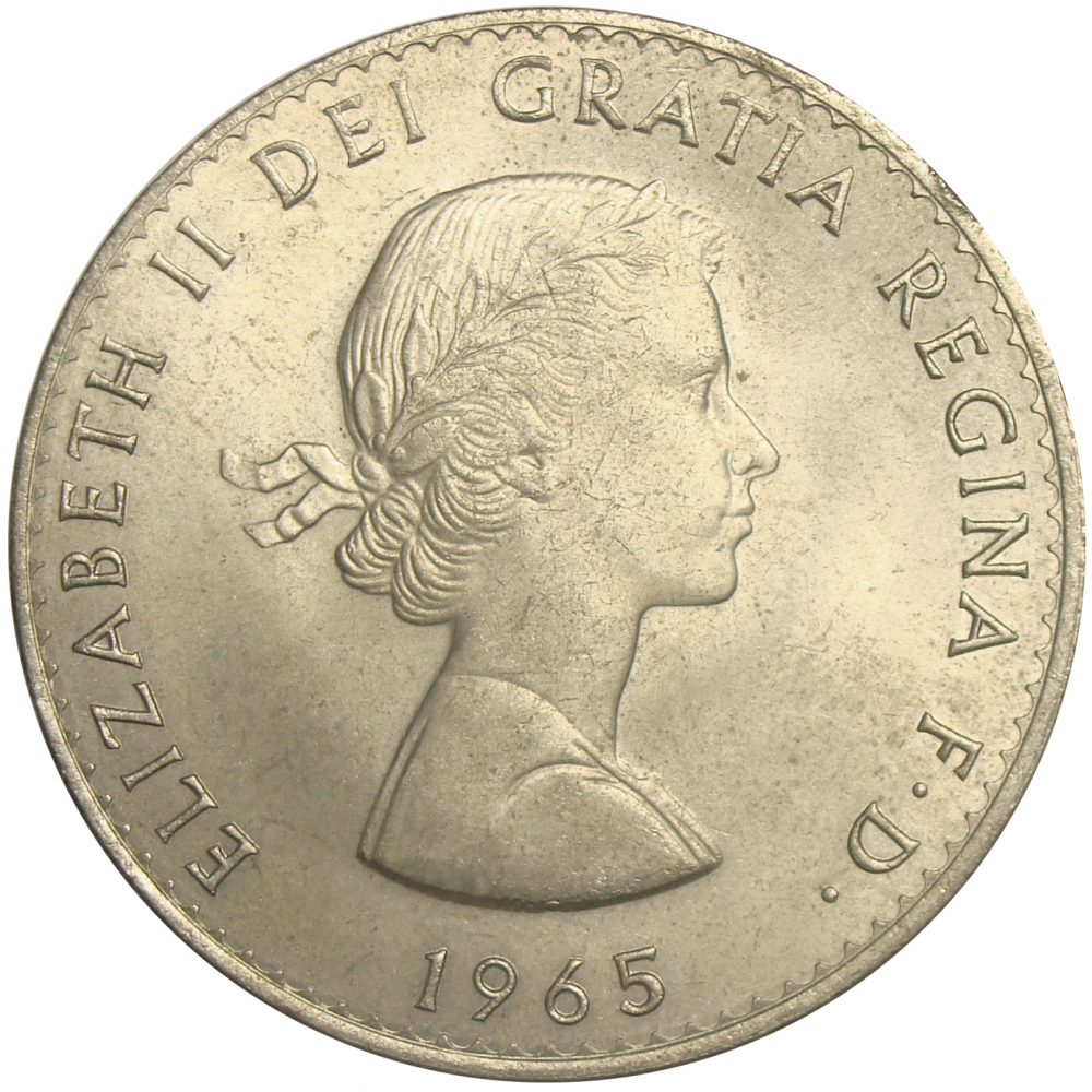 Moneda Gran Bretaña 1 Crown 1965 W Churchill  - Numisfila