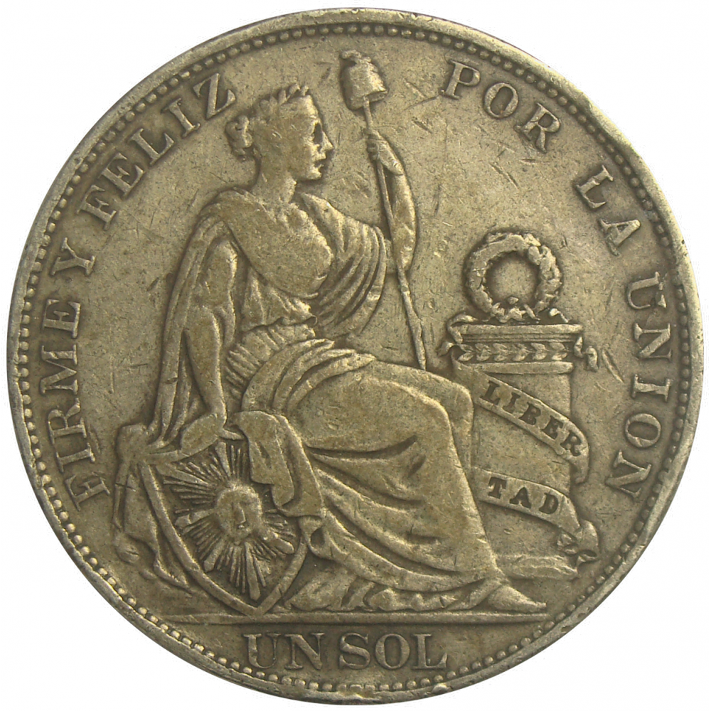 Peru Moneda Plata Un Sol de 1896  - Numisfila