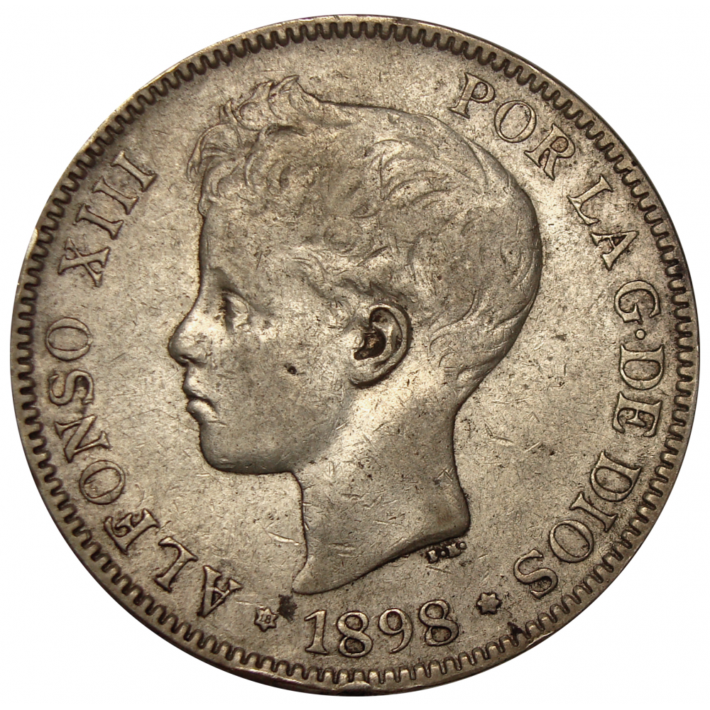 España 5 Pesetas 1898 SG V  Moneda de Plata - Numisfila