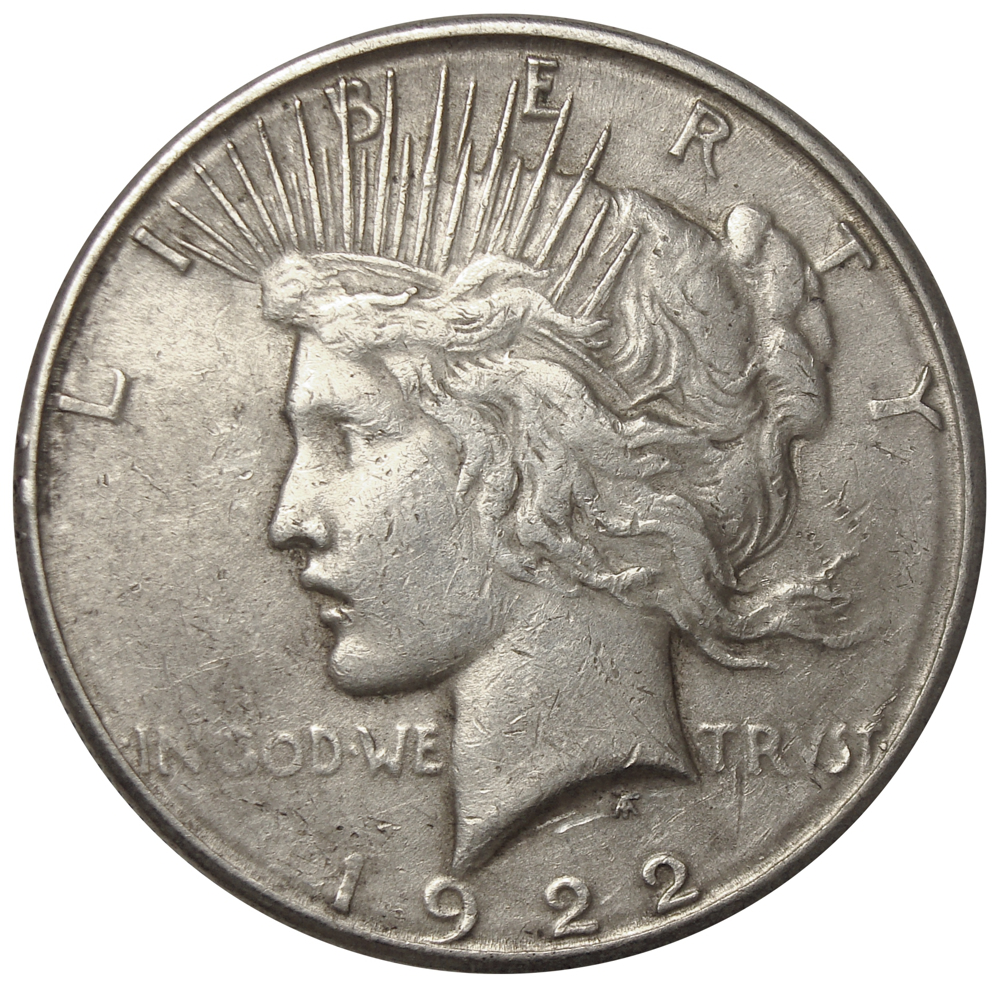 Moneda Plata 1 Dólar 1922 "Peace Dollar" Ceca "S"  - Numisfila