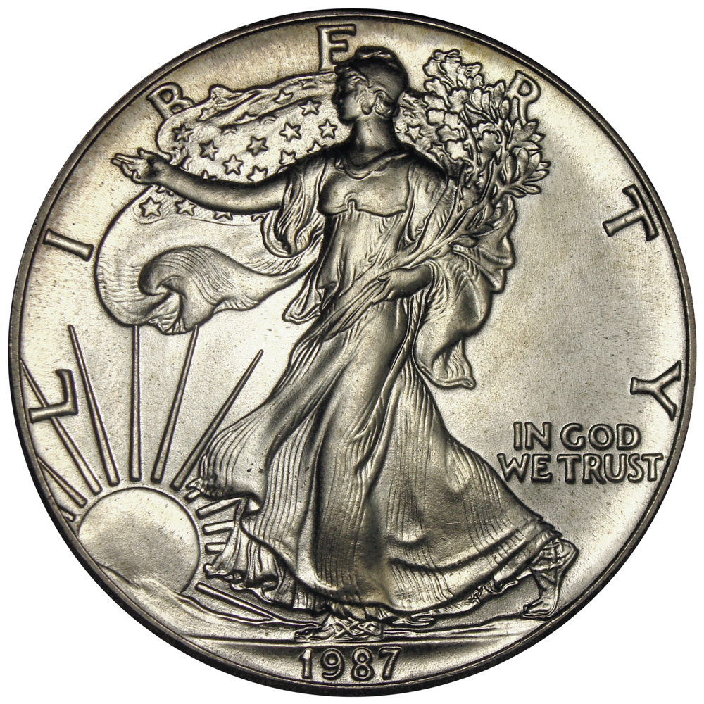 EE. UU. Moneda de Plata Dollar 1987 Walking Liberty - Numisfila
