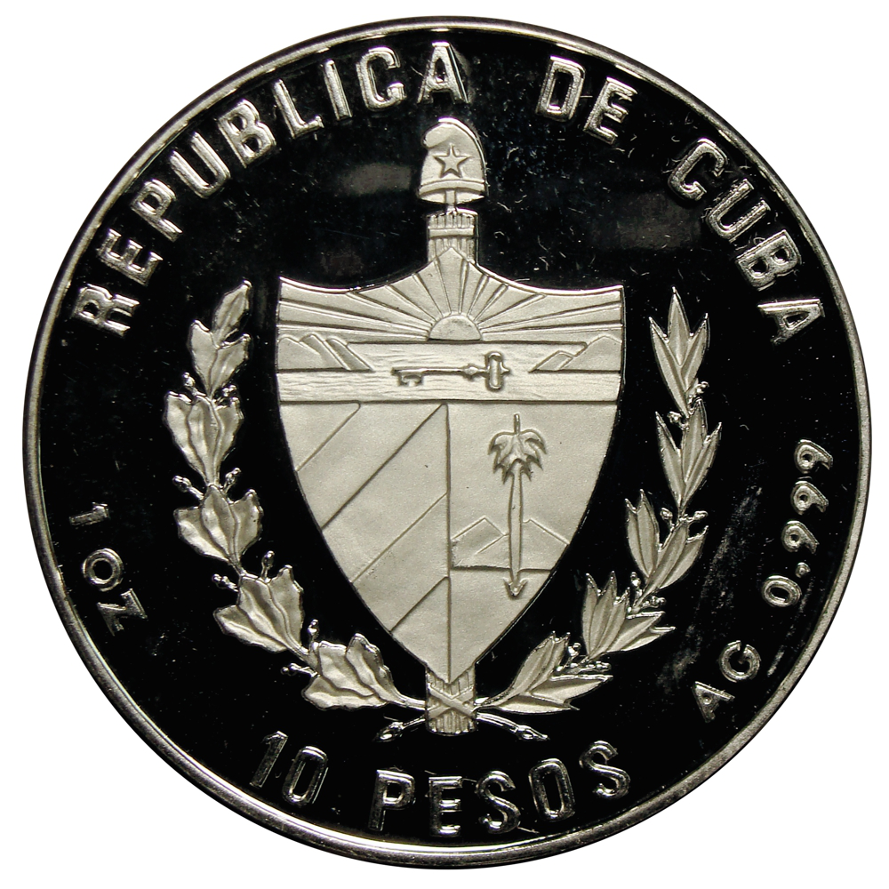 Cuba Moneda de Plata 10 Pesos 1993 Bolívar y Martí  - Numisfila