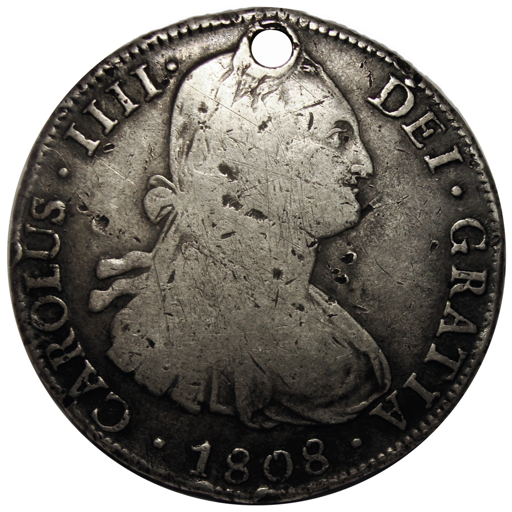 Moneda de Plata Bolivia 8 Reales 1808 PJ Potosí Carlos IV - Numisfila