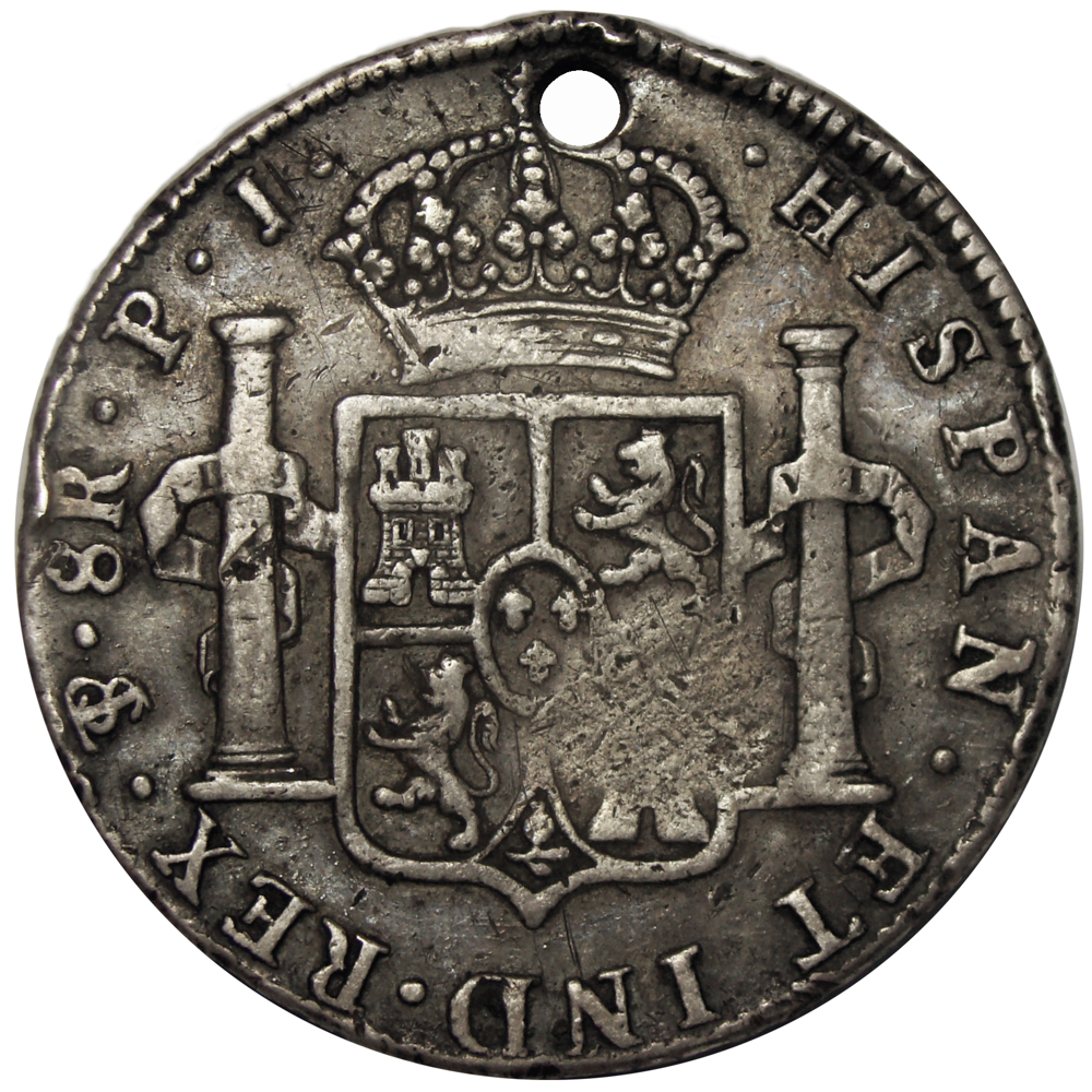 Moneda de Plata Bolivia 8 Reales 1808 PJ Potosí Carlos IV  - Numisfila