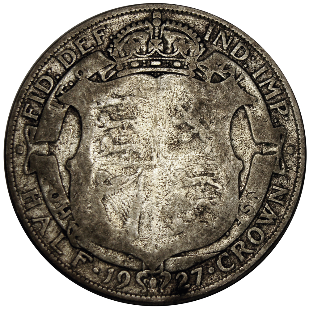 Moneda de Plata Reino Unidos ½ Crown 1927 George V  - Numisfila