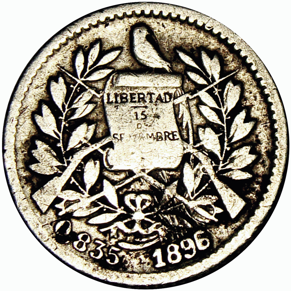 Guatemala Moneda de Plata ½ Real 1896  - Numisfila
