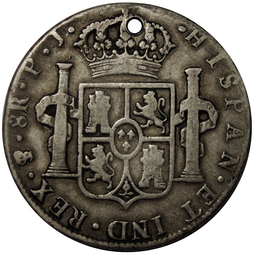 Moneda de Plata Bolivia 8 Reales 1808 PJ Potosí Carlos IV  - Numisfila