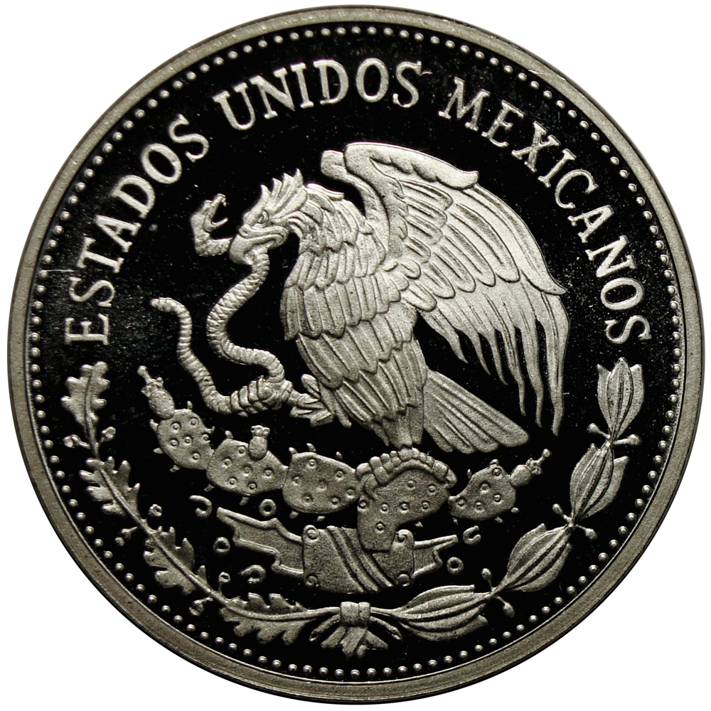 Moneda de Plata México 50 Pesos 1985 Fútbol Copa del Mundo 1986  - Numisfila