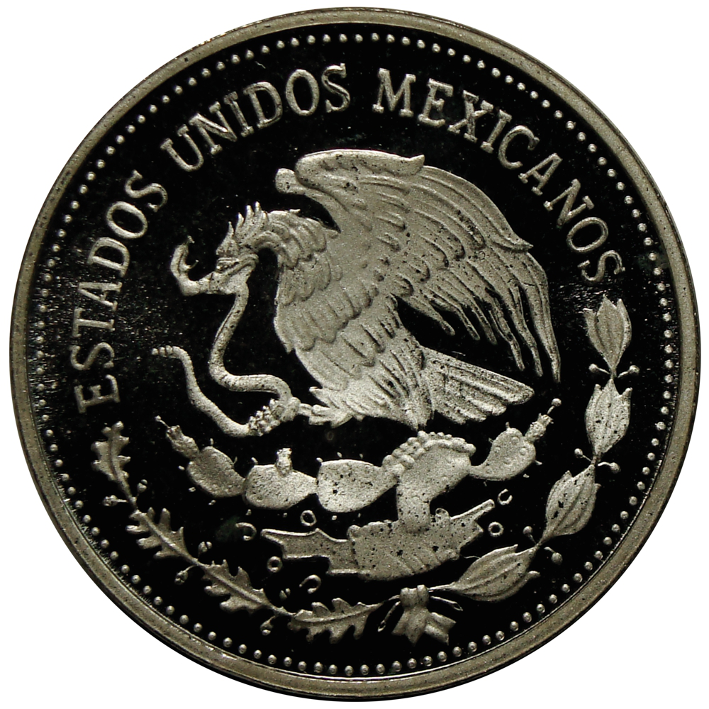 Moneda de Plata México 25 Pesos 1985 Fútbol Copa del Mundo 1986  - Numisfila