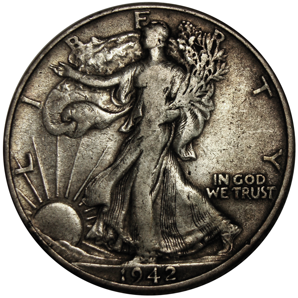 Moneda de Plata E.E.U.U. ½ Dolar 1942 Libertad Andando Sin ceca - Numisfila
