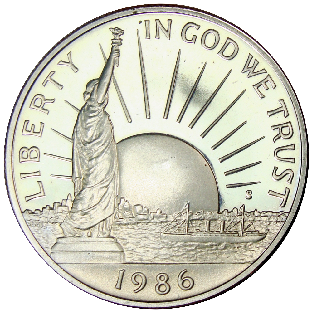 Moneda Proof E.E.U.U. ½ Dolar 1986S - Estatua de la Libertad - Numisfila