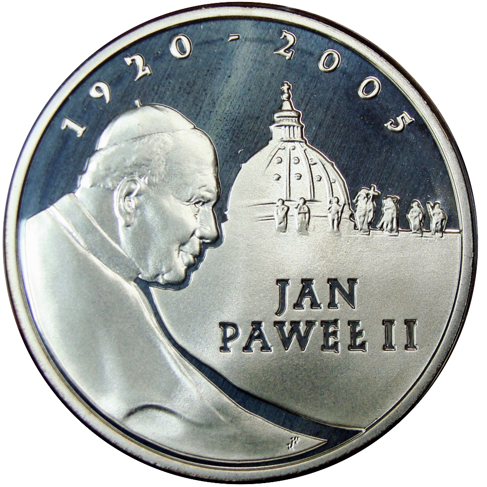Moneda de Plata Polonia 10 Zlotych 2005 Papa Juan Pablo II - Numisfila