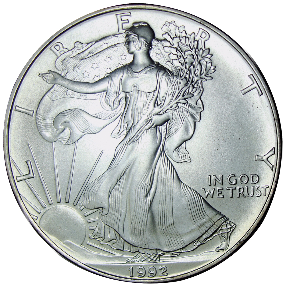 Moneda de Plata E.E.U.U. Dolar 1992 Liberty  - Numisfila