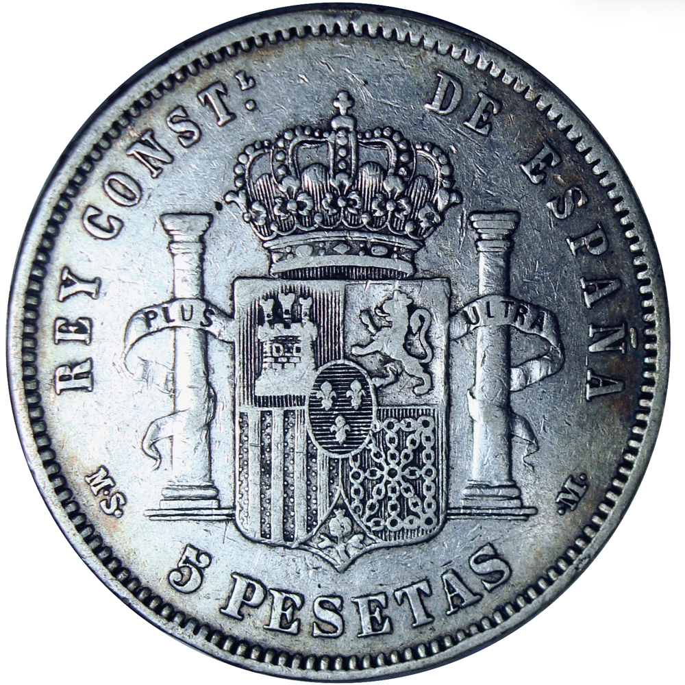 Moneda de Plata España 5 Pesetas 1881 Ceca Madrid Alfonso XII   - Numisfila